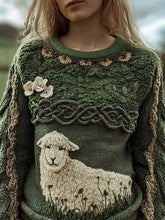Mignon Fuzzy Sheep Imprimé Cozy Sweatshirt régulier des femmes